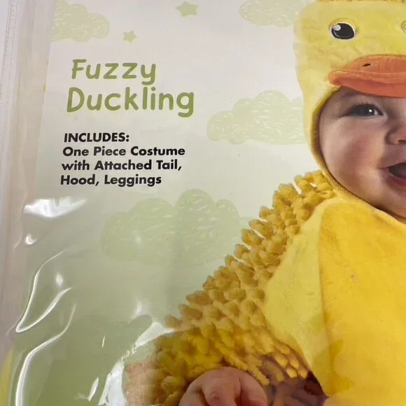 Spirit Halloween Baby Fuzzy Duckling Belly Costume Size 6-12 Months - Picture 4 of 8